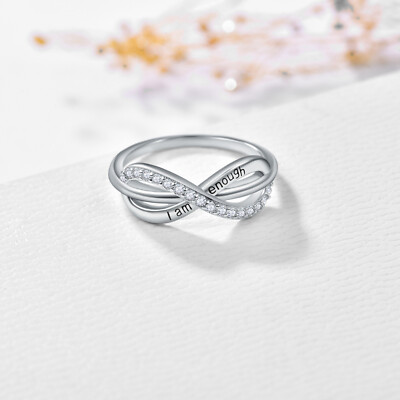 925 Sterling Silver I Am Enough Forever Love Infinity Adjustable