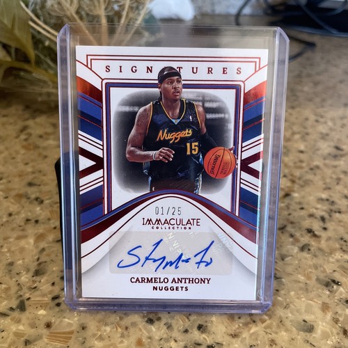 2022-23 Panini Immaculate Carmelo Anthony Signatures Red /25