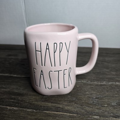 NWT Rae Dunn Artisan Happy Easter Pastel Pink Coffeemug 2021 Spring Magenta 