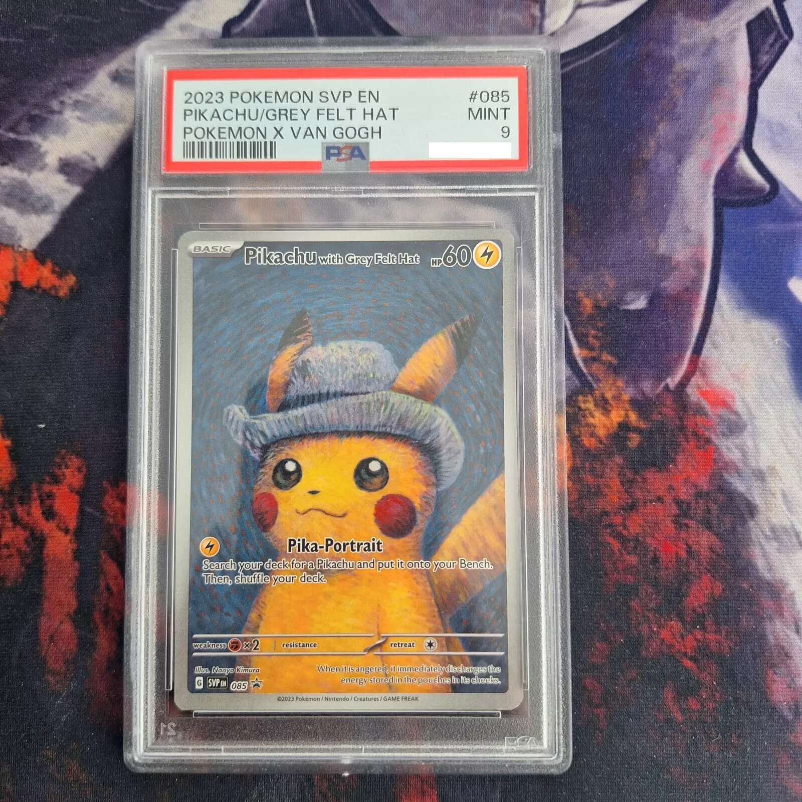 Pikachu With Grey Felt Hat SVP 085 - Pokemon Van Gogh Promo