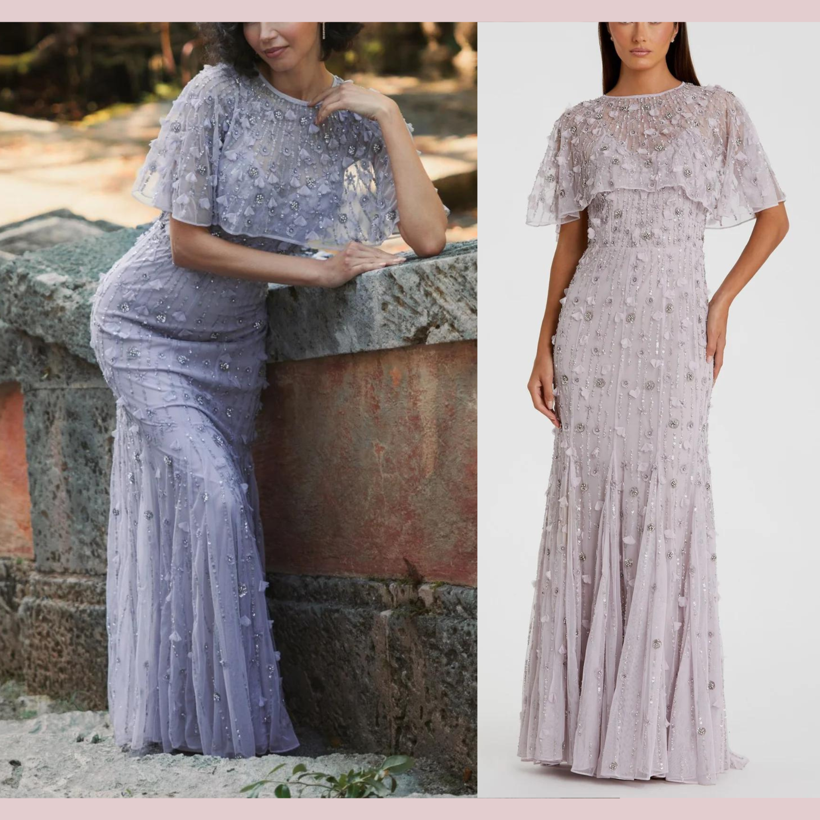 パーティードレス MAC DUGGAL Lace Puff Sleeve Trumpet Gown $_57.PNG?set_id=880000500F