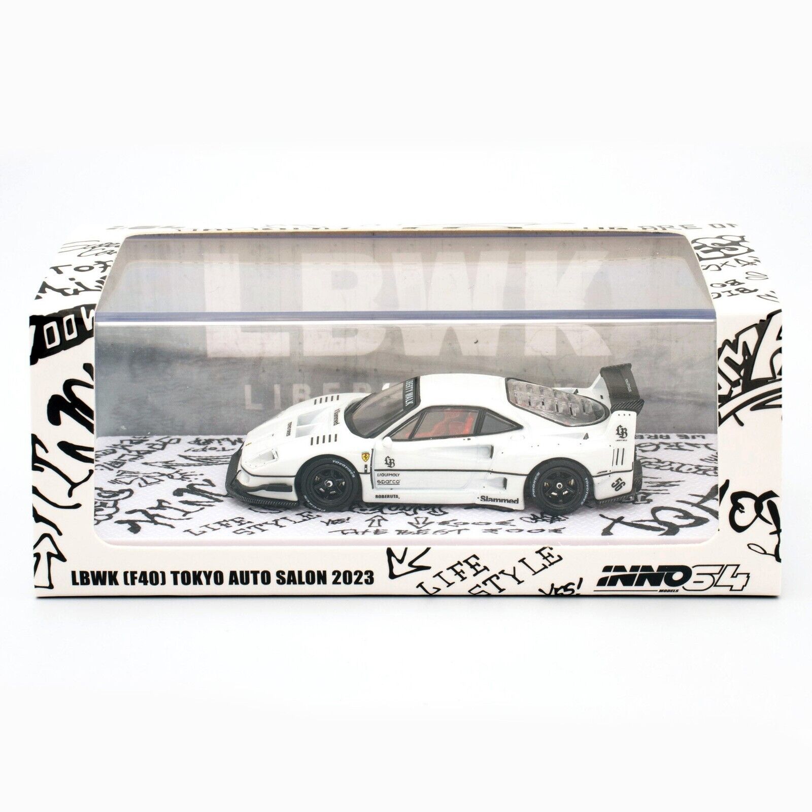 INNO64 1:64 LBWK LIBERTY WALK FERRARI F40 WHITE TOKYO AUTO INNO64 1:64 LBWK LIBERTY WALK FERRARI F40 WHITE TOKYO AUTO