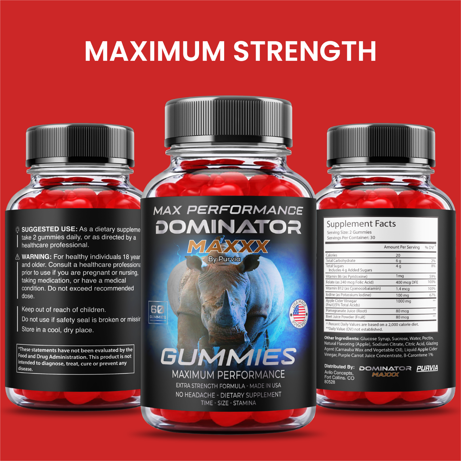 (5 Pack) Dominator Maxx Gummies For Men - Dominator Max Gummies Advanced Formula