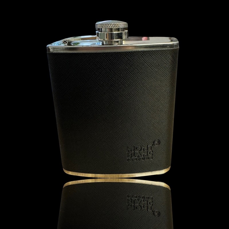 Montblanc Flachmann Edelstahl 7 Oz / 200ml Taschenflasche 10x9x2 Cm -18