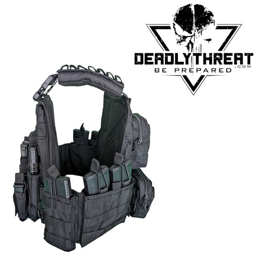 Urban Assault Black Storm Tactical Vest Plate Carrier