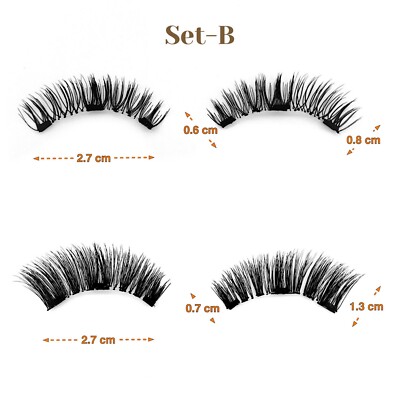 3D Reusable Triple Magnetic Eyelashes Kit 2 Styles Set With Magnetic Lash Curler