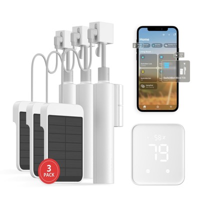 SwitchBot Blind Tilt Automatic Blind Opener 3-Pack & Hub 2- Smart Motorized B...