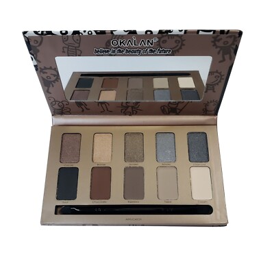 Okalan Natural Eyeshadow Palette A 10 Colors 6.50''L x 3.75''W x .50''H