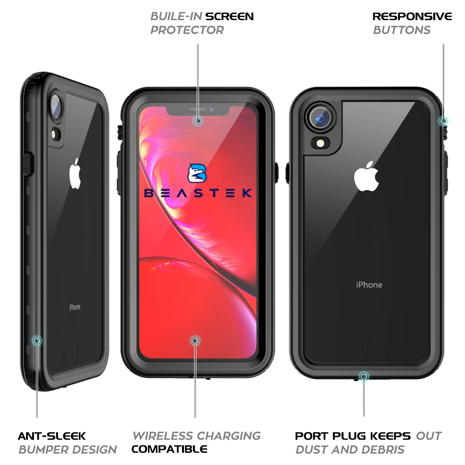 For Apple iPhone XR Waterproof Case Shockproof Dirtproof Snowproof XS MAX Cover
