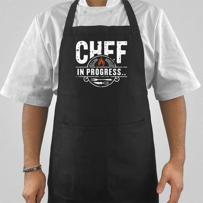 Chef in Progress Funny Cooking Apron Bib Apron with Pocket