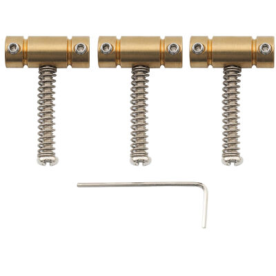 Musiclily Pro 3Pcs 21mm Barrel Brass Saddles Set For Fender Squier Tele Guitar