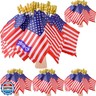 Zoblise Small American Flags on Stick: 200 Pcs 4x6 Inches Small US Flags Bulk Wooden Stick Handheld, Mini American Flags for Outside, 4th of July Decorations, Veterans day, Independence Day Decoration