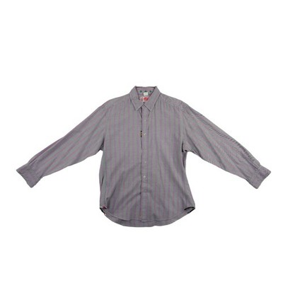 Robert Graham Button Down Shirt Men's Size Large Purple Grey Striped