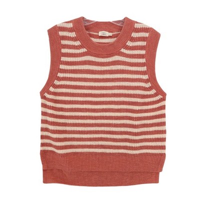 FAHERTY Miramar Linen Sweater Tank - Sandstone Stripe EUC Size MEDIUM