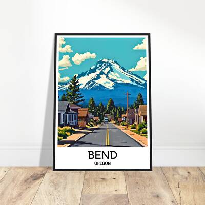 Bend Travel Print Bend City Poster Oregon Lover Gift