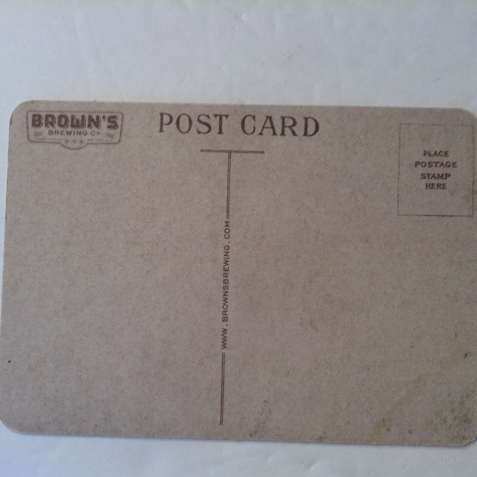 Beer Memorabilia Coaster/Mat Postcard BROWN’s Brewing Co. Hoosick, NY