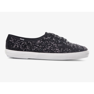 Keds Women Champion Sequins Celebration Sneaker Black 6.5 M Fashion Sneakers