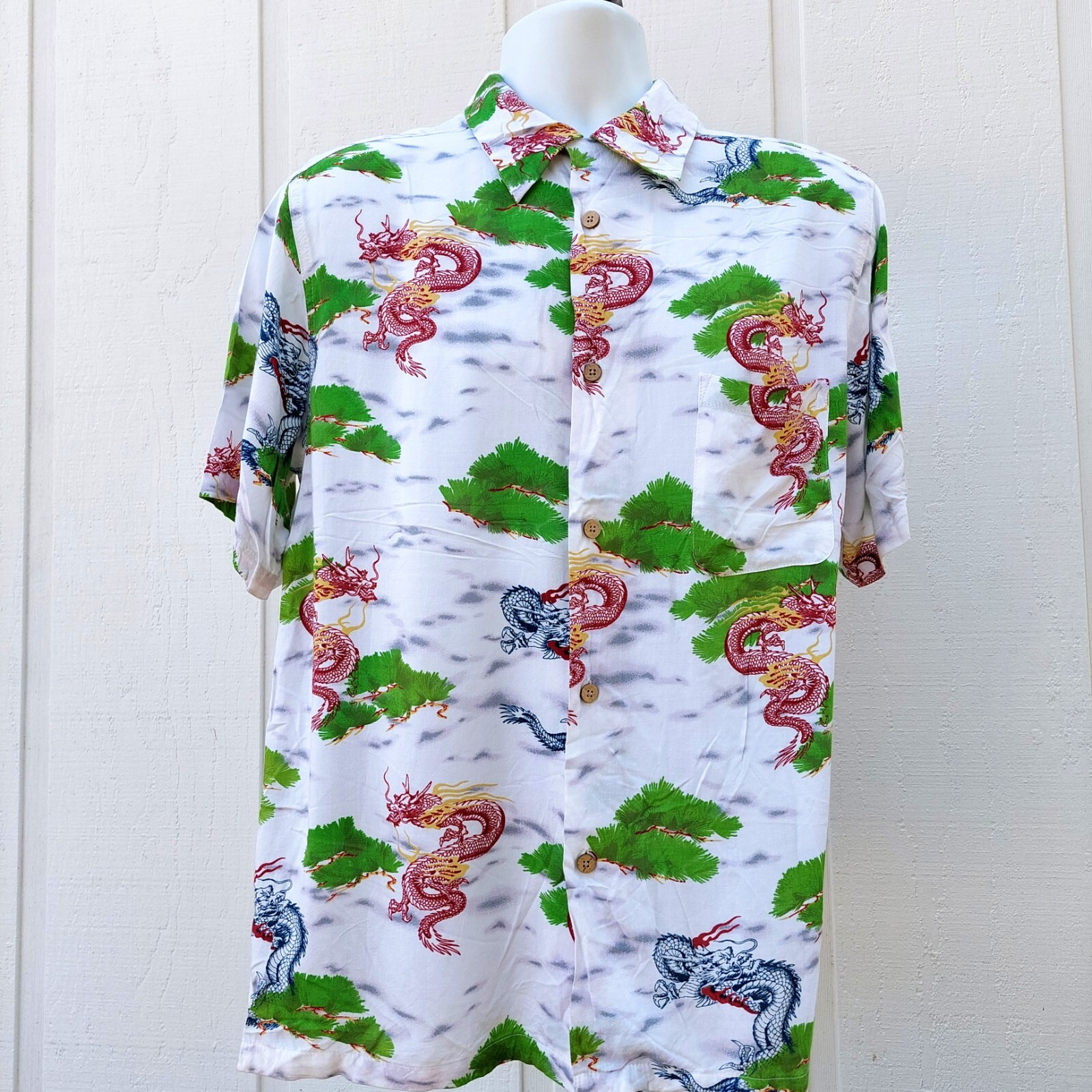 Styled by Originals' Surf Brand Japan, White Dragon Hawaiian Styled by Originals' Surf Brand Japan, White Dragon Hawaiian