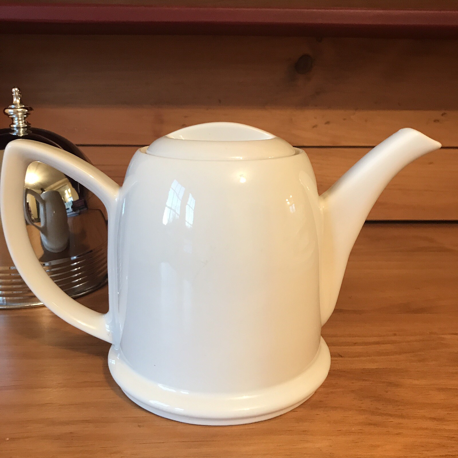 VTG.The Hall China Company Teapot w/ Chrome Insulated Cozy Cover Forman Family