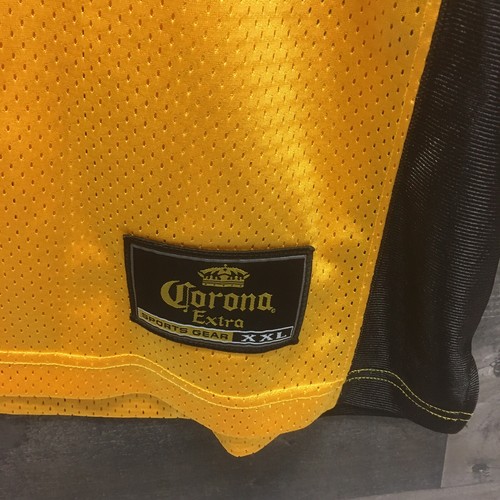 Corona Extra mens sz XXL Jersey sports Gear Yellow Gold Black Embroidered 01