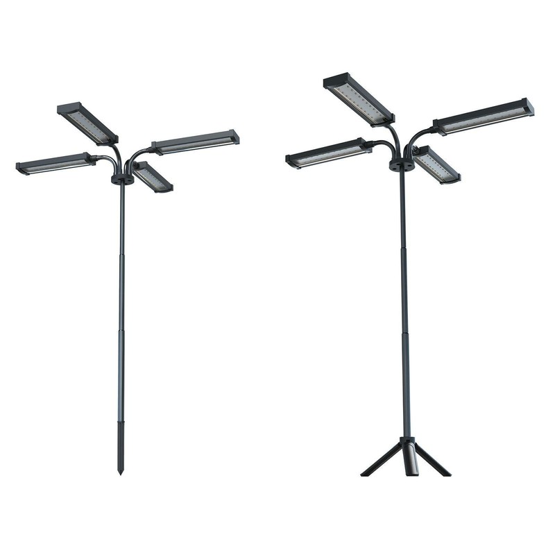 4 Head LED Grow Light w/ Stand for Indoor Plants Full Spectrum Floor Grow Timing