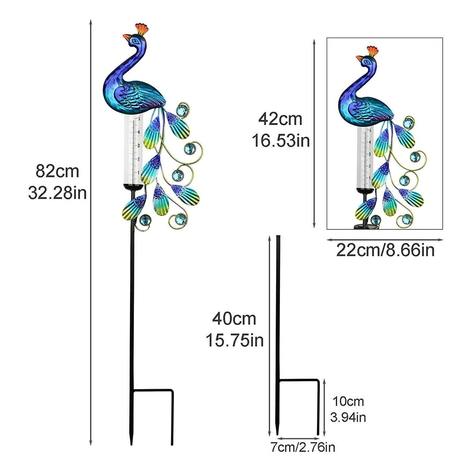5-in-1 Garden Weather Station with Solar Light Thermometer Wind Speed Rain Gauge