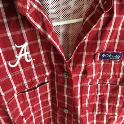 Columbia Crimson White Alabama Stitch Buttondown Size Medium