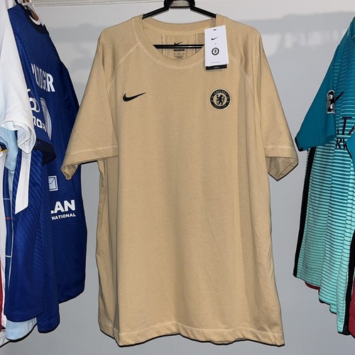 Chelsea 2022/23 Nike Football Travel T Shirt UCL Beige Mens