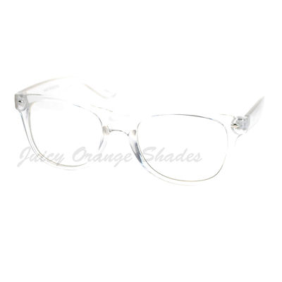 Clear Frame With Clear Lens Glasses Classic Horn Rim Square Eyeglasses