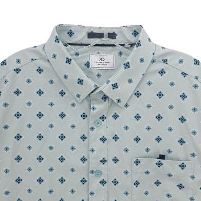 7 DIAMONDS Labyrinth 4 Way Stretch Woven Shirt Geo Pattern Size XL