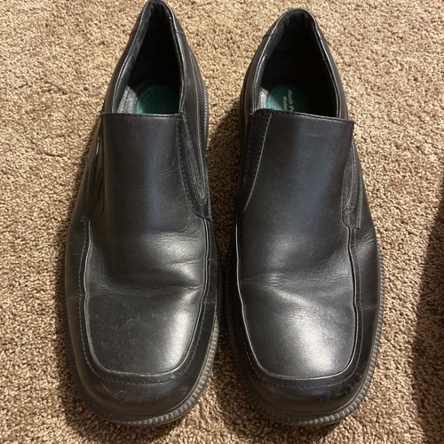 Hush Puppies Black Leather Mens Comfort Loafers Shoes 14 X
