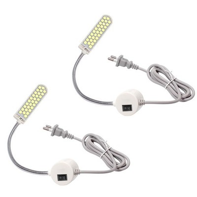 Lixada 2PCS 2W 30LED Macchina da Cucire Lampada con Braccio Flessibile e Base 