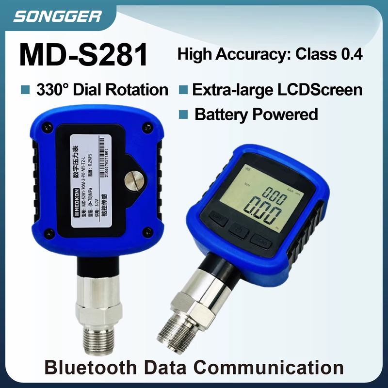 MD-S281 Digital Pressure Gauge Bluetooth with Data Logger Portable High Accuracy
