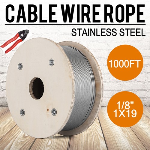 Cable Railing T316 Stainless Steel Wire Rope Cable Strand, 1/8", 1x19, 1000 ft