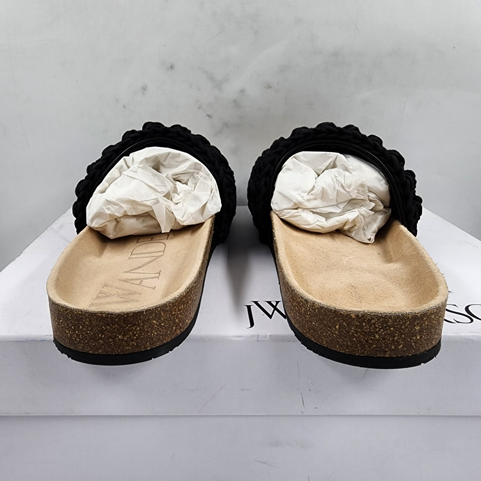 JW Anderson Popcorn Crochet Slip On Slide Sandals Men's 43/10US Black Open Toe - Picture 7 of 19