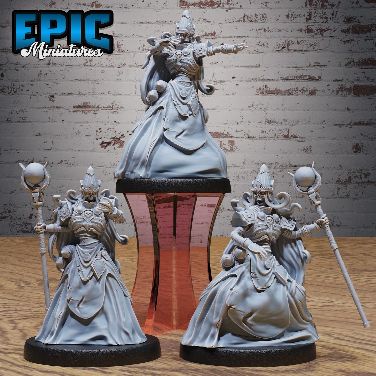 Experienced Lich Set | 28mm Resin Undead Spellcasters | Epic Miniatures