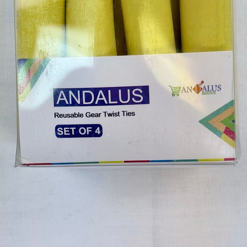 Andalus Reusable Gear Twist Ties Yellow Set Of 4