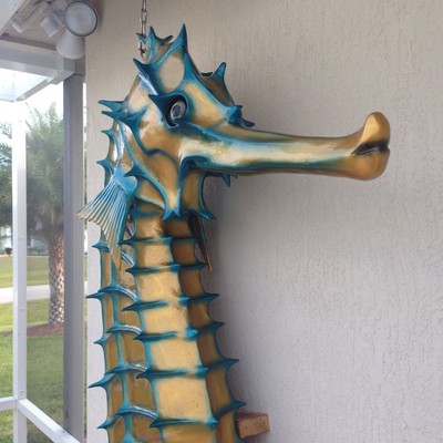 Nautical Seahorse Statue Decoration Indoor Outdoor Pool Bar Restaurant LIFE SIZE