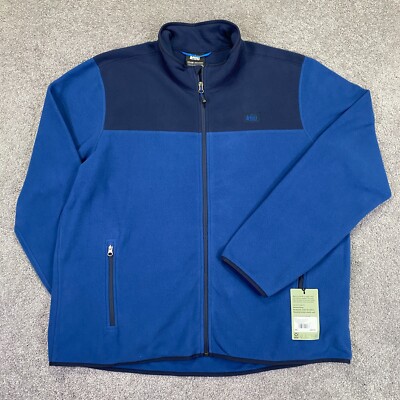 REI Co-op Groundbreaker 2.0 Fleece Jacket Mens 2XL Indigo Midnight Blue Full Zip