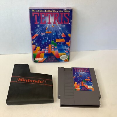 Vintage 1989 Nintendo Tetris Game w/Original Box & Sleeve NO Instruction Book 