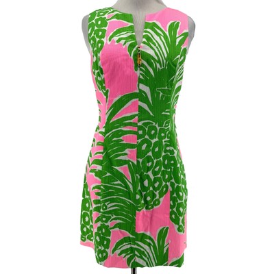 Lilly Pulitzer Mila Pink Pout Flamenco Pineapple Print Shift Dress Size 2 NEW