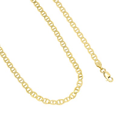 Pre-owned Nuragold 14k Yellow Gold Solid 5mm Womens Mariner Anchor Flat Link Chain Bracelet 7"