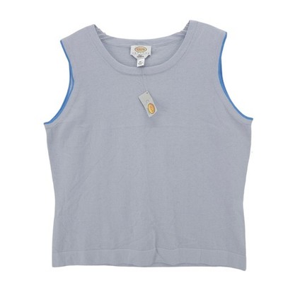 NWT TALBOTS Vintage 2- Ply Cashmere Sleeveless Sweater Vest Blue PETITE XL