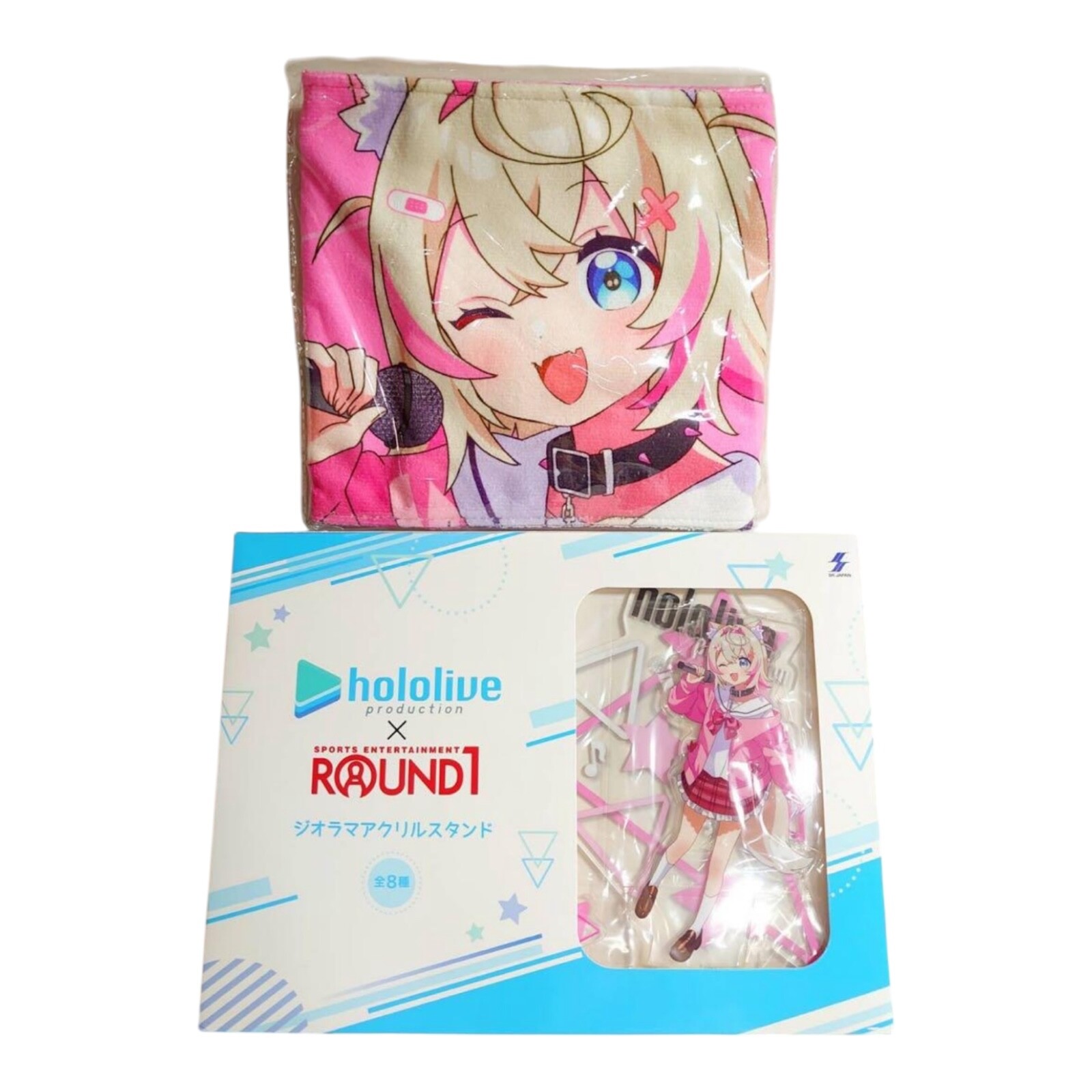 Hololive x Round One FUWAMOCO Mococo Abyssgard Towel & Acrylic