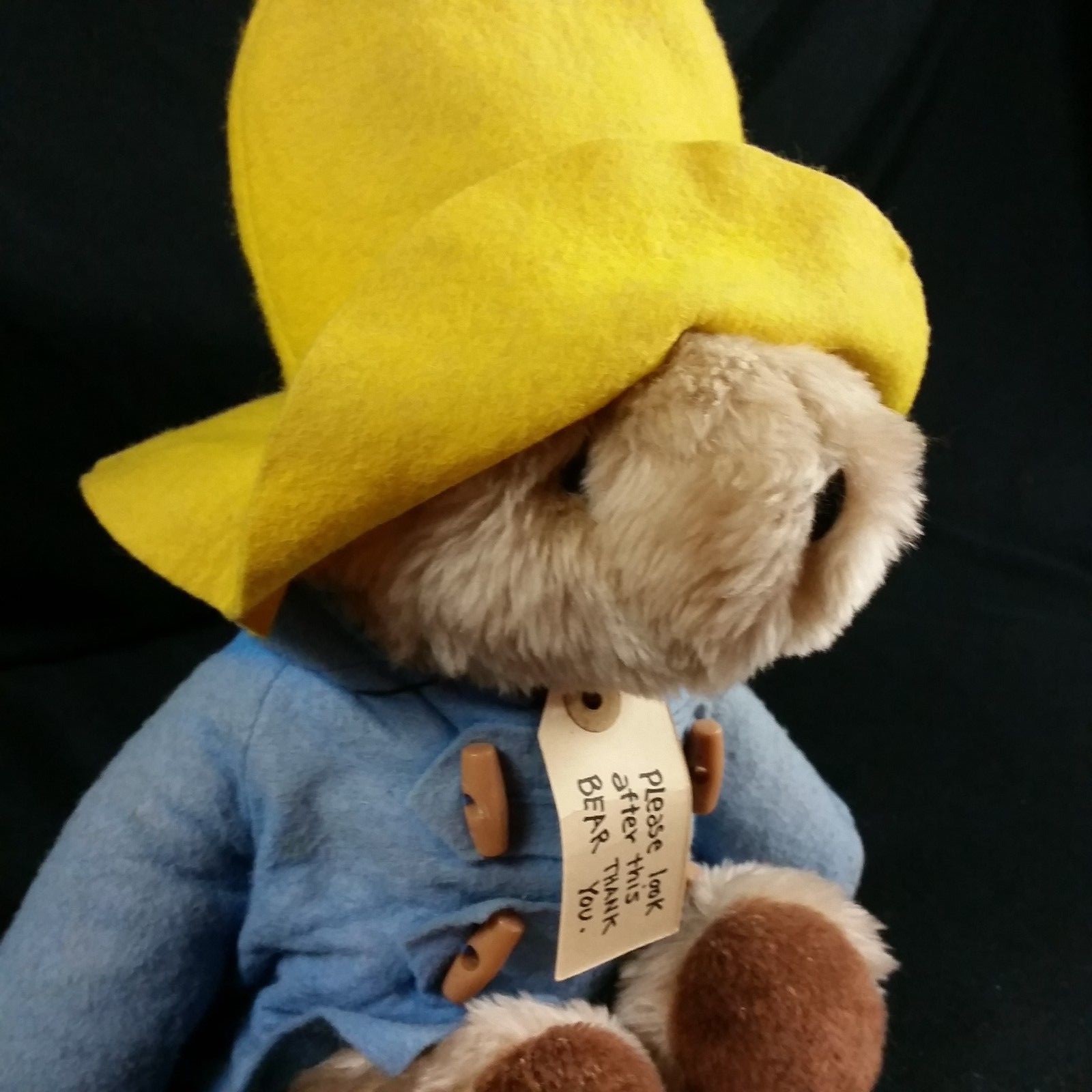 Vintage Paddington Bear Plush Stuffed Eden Toys 1981 Felt Yellow Hat Blue Coat