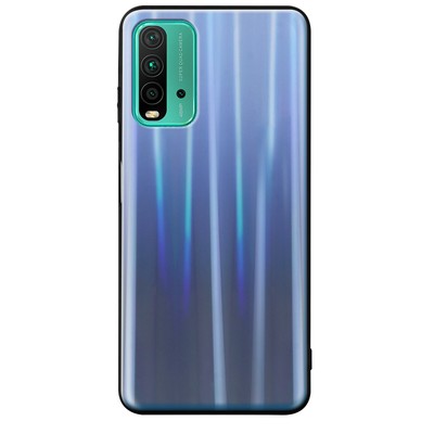 Cover for Xiaomi Redmi 9T and Poco M3 Bi-material Holographic Shiny Blue
