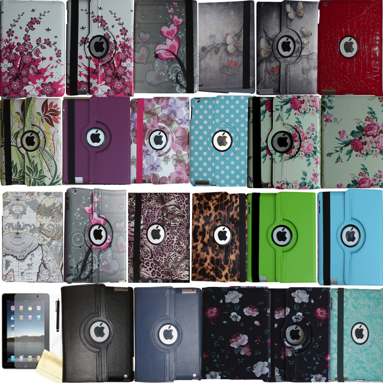 360 Rotating Magnetic Leather Case Smart Cover Stand For 2013 iPad Air 1st Gen