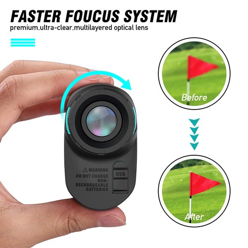 Mileseey 660Yds Golf Range Finder Fast Flag Lock Vibration Magnetic  Rechargable