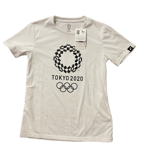 Asics Tokyo 2020 Olympics T-Shirt White S/S Logo Sz Small