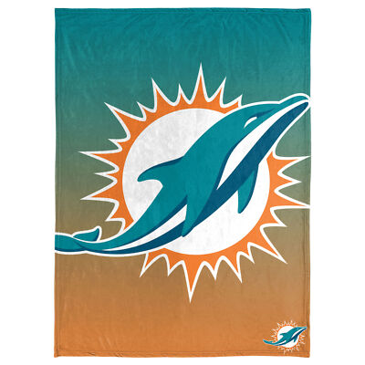 FOCO NFL Miami Dolphins Gradient Micro Raschel Throw Blanket, 50 x 60